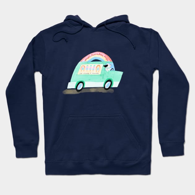 Pups Rainbow Pops - Ice Cream Truck Hoodie by Michele Norris